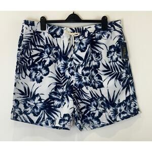 Polo Ralph Lauren Traveler Swim Shorts Mens 1XB Blue White Hibiscus Trunks